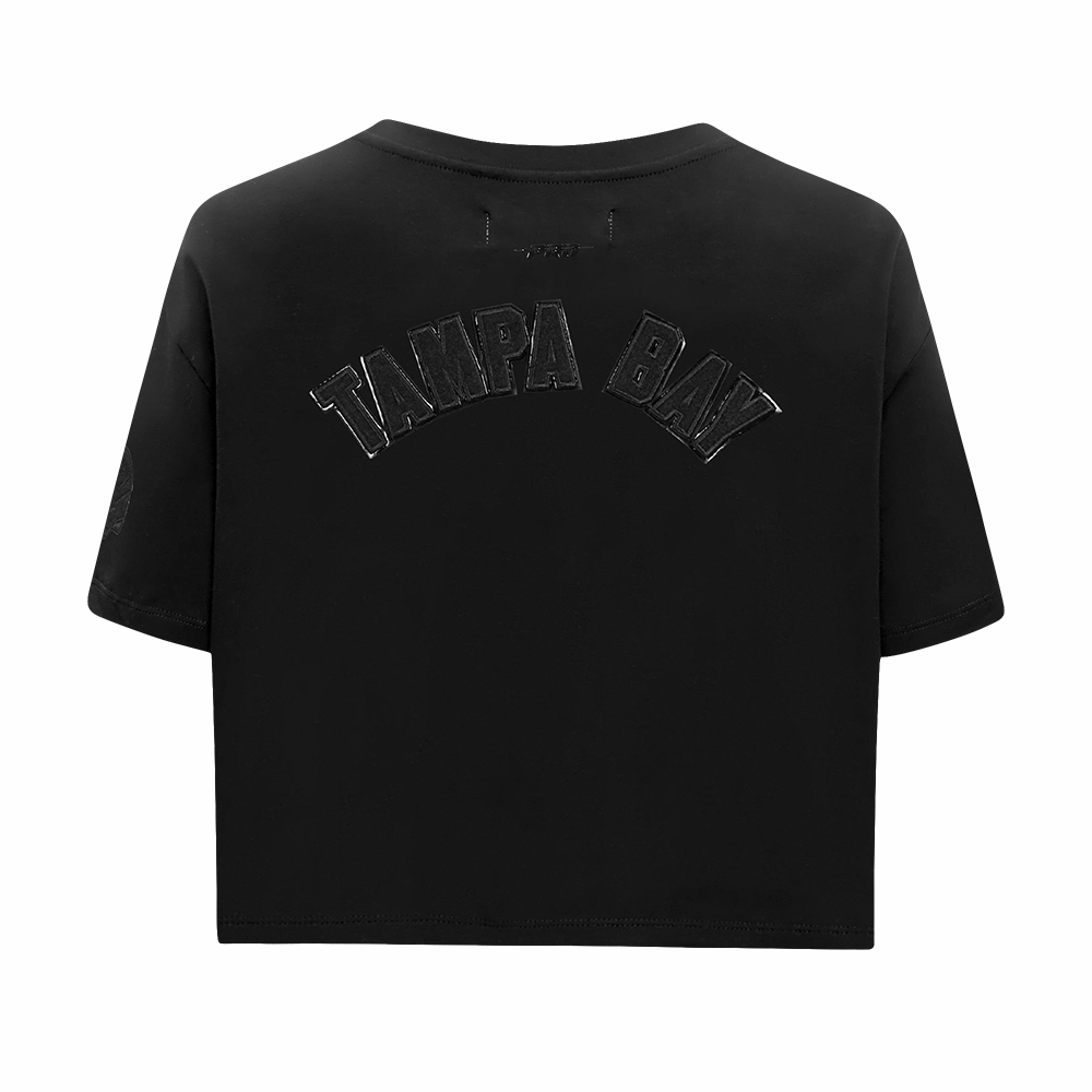 NFL TAMPA BAY BUCCANEERS TRIPLE BLACK WOMEN'S SINGLE JERSEY BOXY TEE (TRIPLE BLACK WOMEN'S)