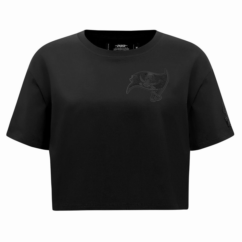 NFL TAMPA BAY BUCCANEERS TRIPLE BLACK WOMEN'S SINGLE JERSEY BOXY TEE (TRIPLE BLACK WOMEN'S)