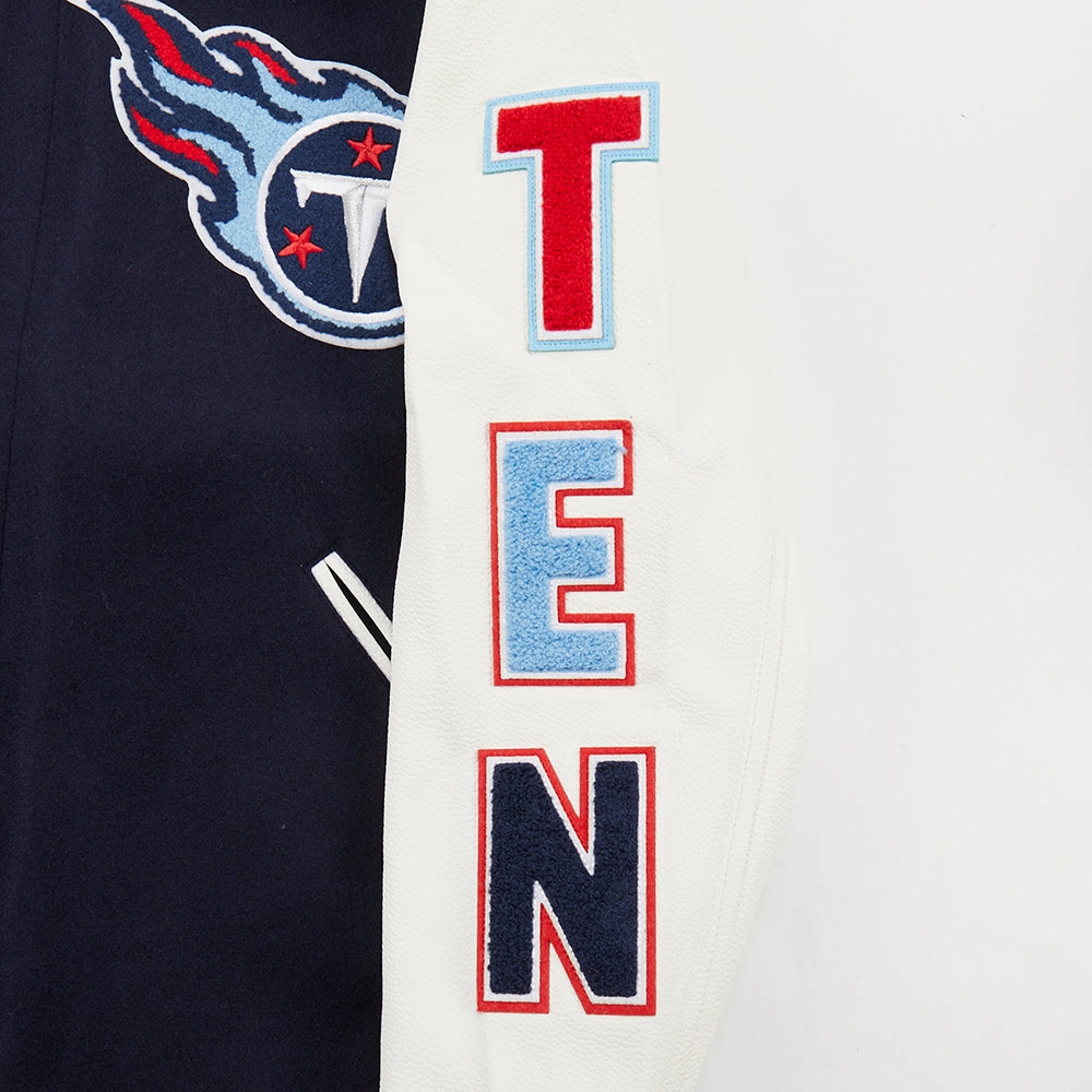 NFL TENNESSEE TITANS CLASSIC WOOL MEN'S VARSITY JACKET (MIDNIGHT NAVY/WHITE)
