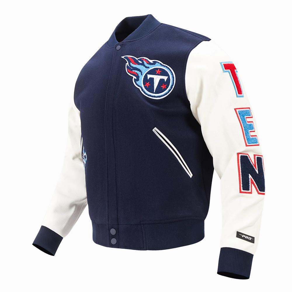 NFL TENNESSEE TITANS CLASSIC WOOL MEN'S VARSITY JACKET (MIDNIGHT NAVY/WHITE)