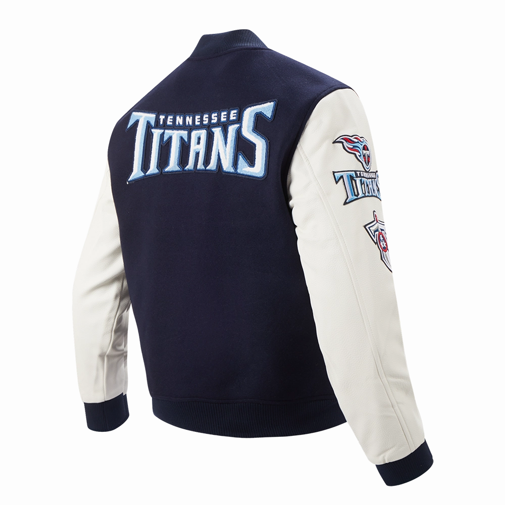 NFL TENNESSEE TITANS CLASSIC WOOL MEN'S VARSITY JACKET (MIDNIGHT NAVY/WHITE)