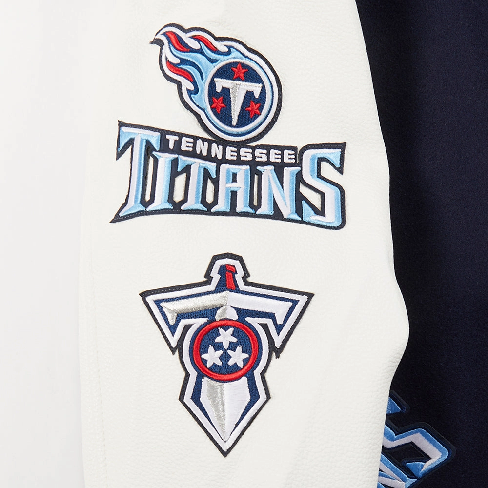 NFL TENNESSEE TITANS CLASSIC WOOL MEN'S VARSITY JACKET (MIDNIGHT NAVY/WHITE)