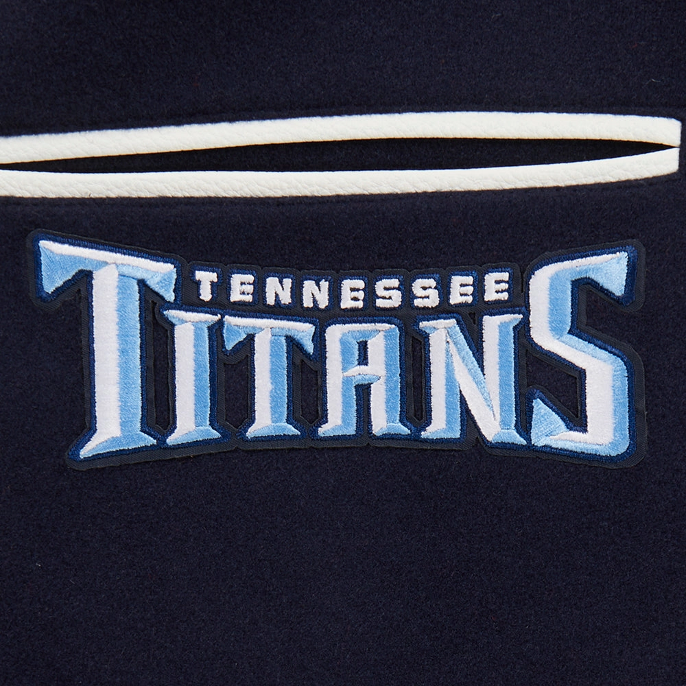 NFL TENNESSEE TITANS CLASSIC WOOL MEN'S VARSITY JACKET (MIDNIGHT NAVY/WHITE)