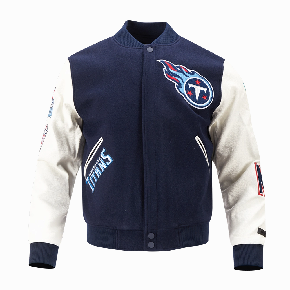 NFL TENNESSEE TITANS CLASSIC WOOL MEN'S VARSITY JACKET (MIDNIGHT NAVY/WHITE)
