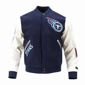 NFL TENNESSEE TITANS CLASSIC WOOL MEN'S VARSITY JACKET (MIDNIGHT NAVY/WHITE)