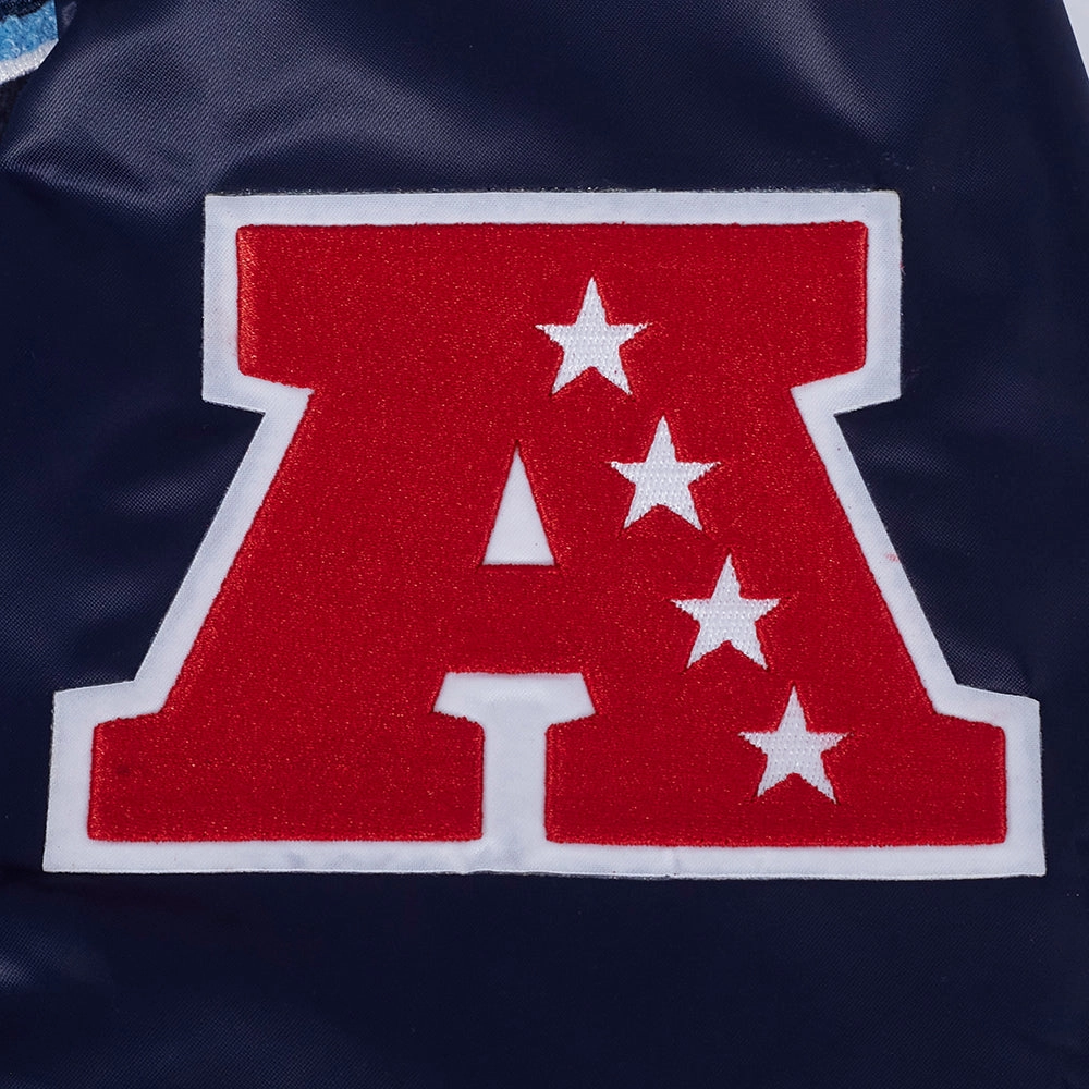 NFL TENNESSEE TITANS MASHUP MEN'S RIB SATIN JACKET (MIDNIGHT NAVY)