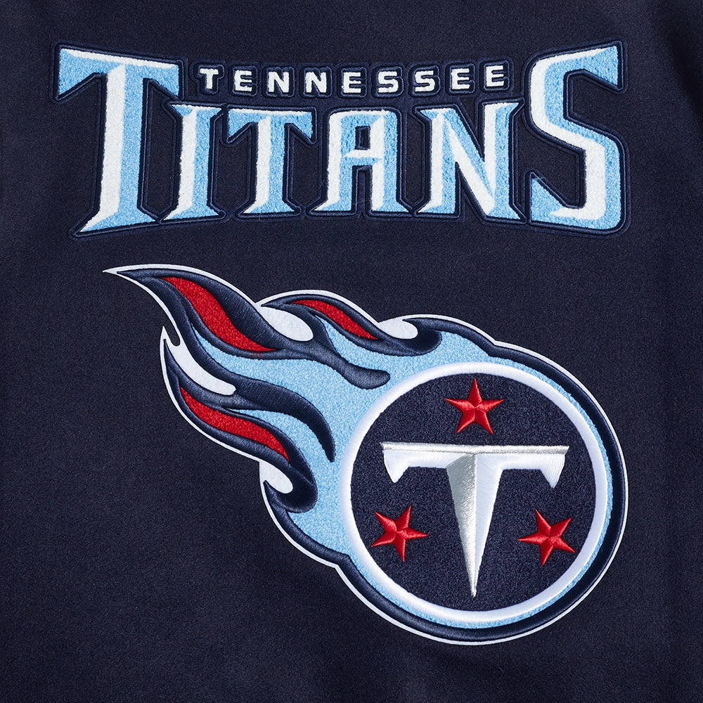 NFL TENNESSEE TITANS MASHUP MEN'S RIB WOOL VARSITY JACKET (MIDNIGHT NAVY/WHITE)