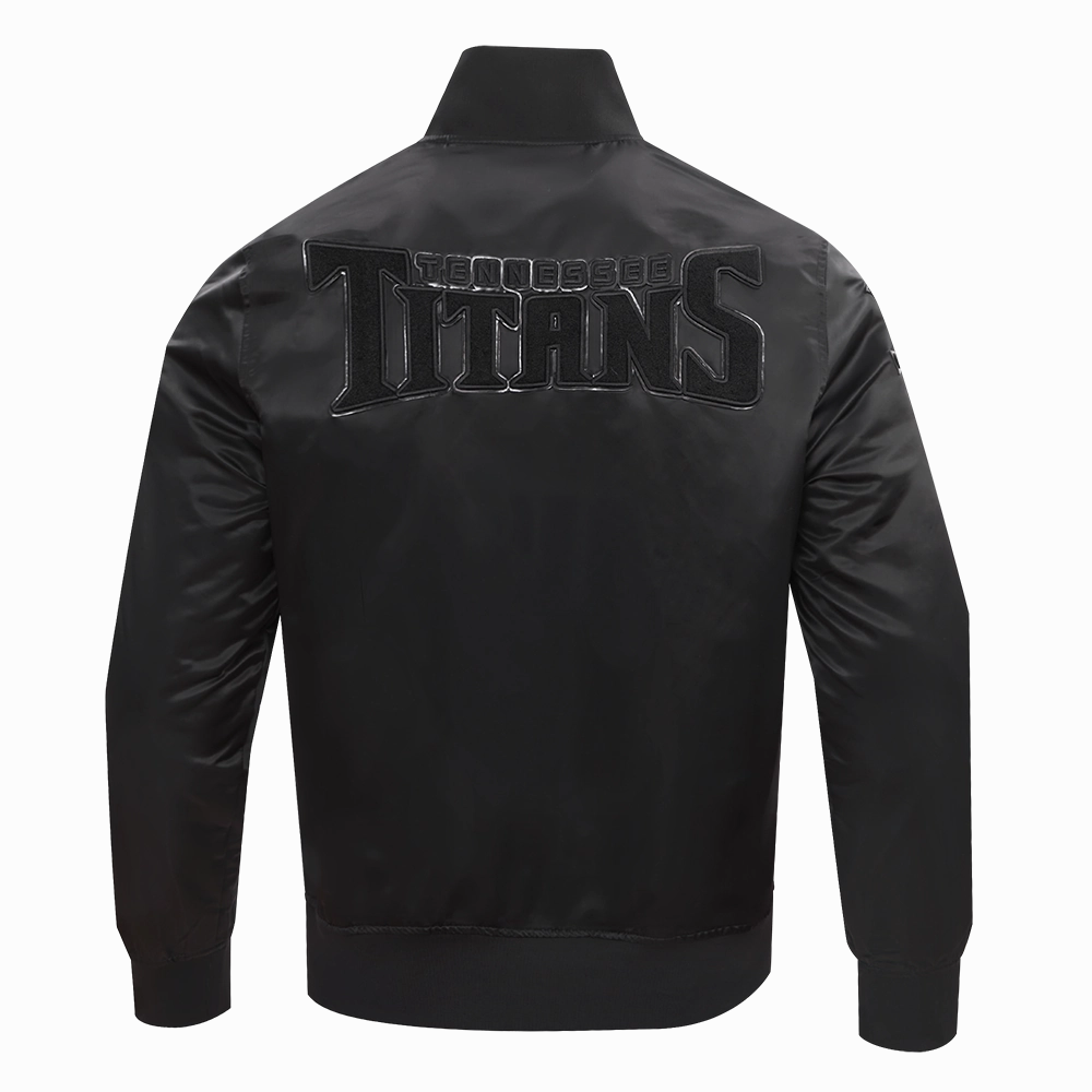 NFL TENNESSEE TITANS TRIPLE BLACK MEN'S SATIN JACKET (TRIPLE BLACK)