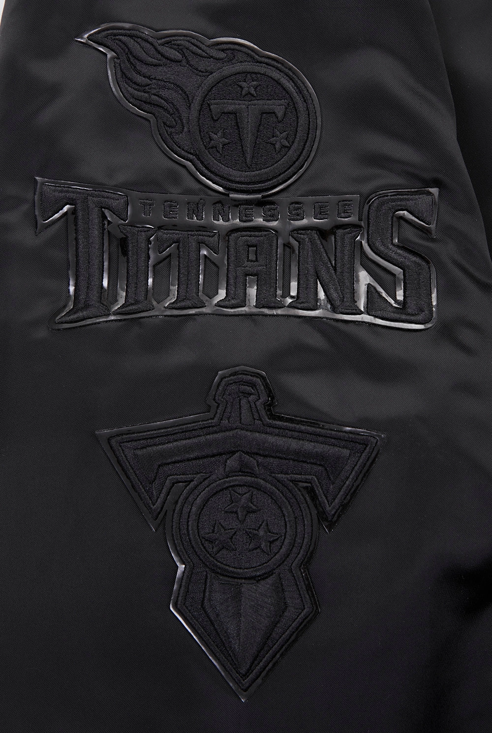 NFL TENNESSEE TITANS TRIPLE BLACK MEN'S SATIN JACKET (TRIPLE BLACK)