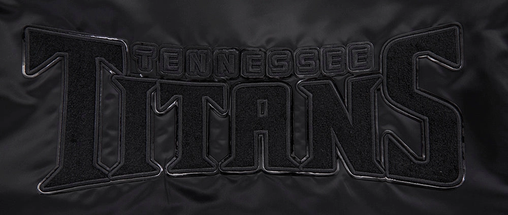 NFL TENNESSEE TITANS TRIPLE BLACK MEN'S SATIN JACKET (TRIPLE BLACK)