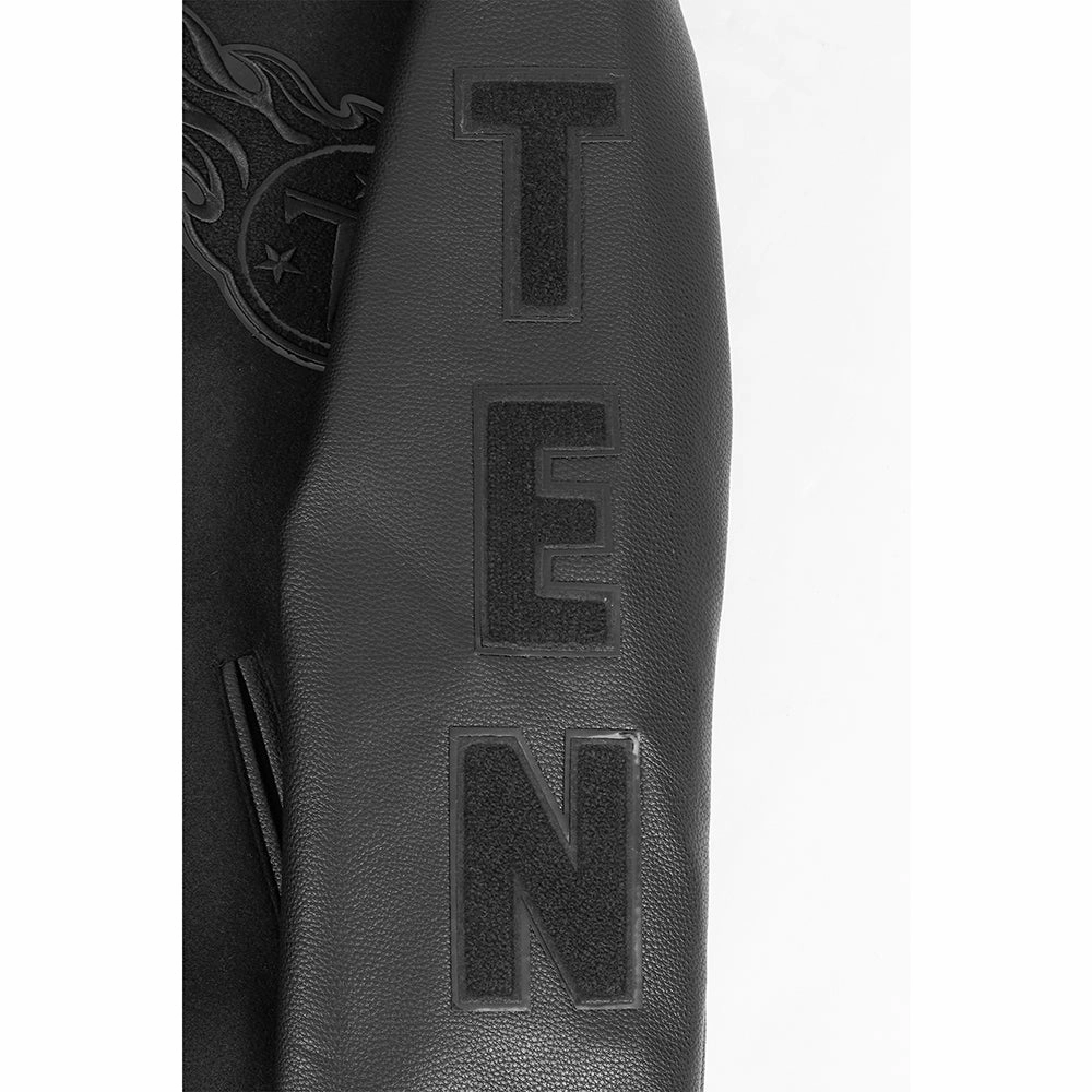 NFL TENNESSEE TITANS TRIPLE TRIPLE BLACK WOOL MEN'S VARSITY JACKET (TRIPLE BLACK)