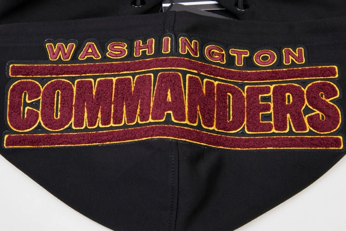 NFL WASHINGTON COMMANDERS CLASSIC CHENILLE MEN'S PO HOODIE (BLACK)