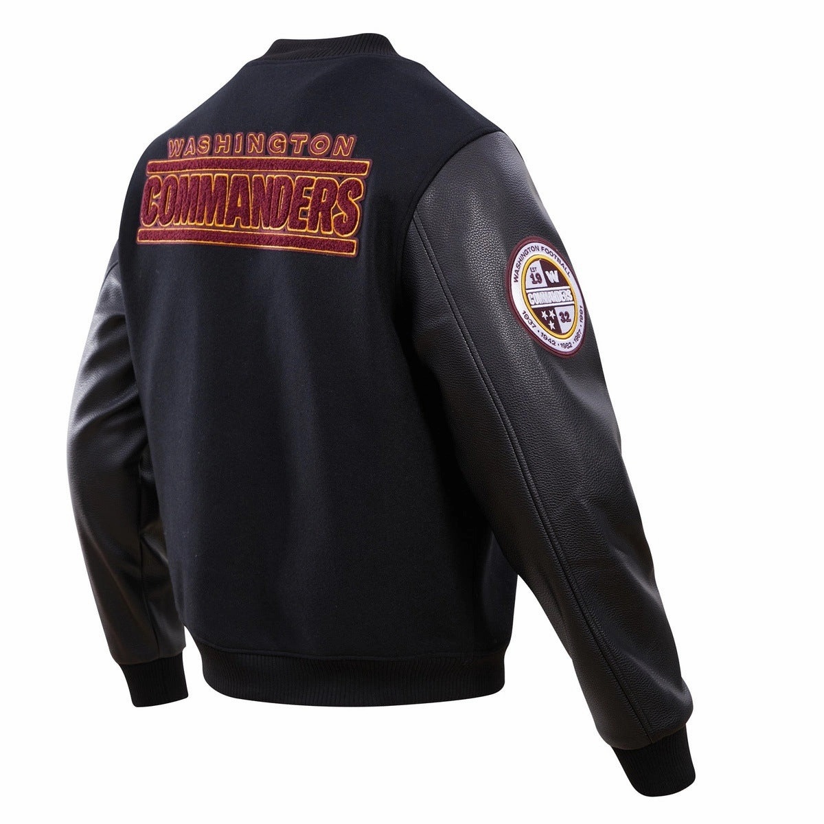 NFL WASHINGTON COMMANDERS CLASSIC WOOL MEN'S VARSITY JACKET (BLACK)