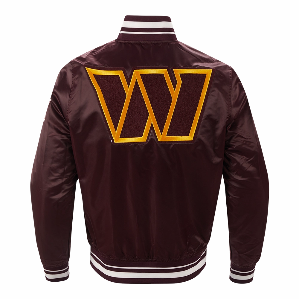 NFL WASHINGTON COMMANDERS MASHUP MEN'S RIB SATIN JACKET (WINE)