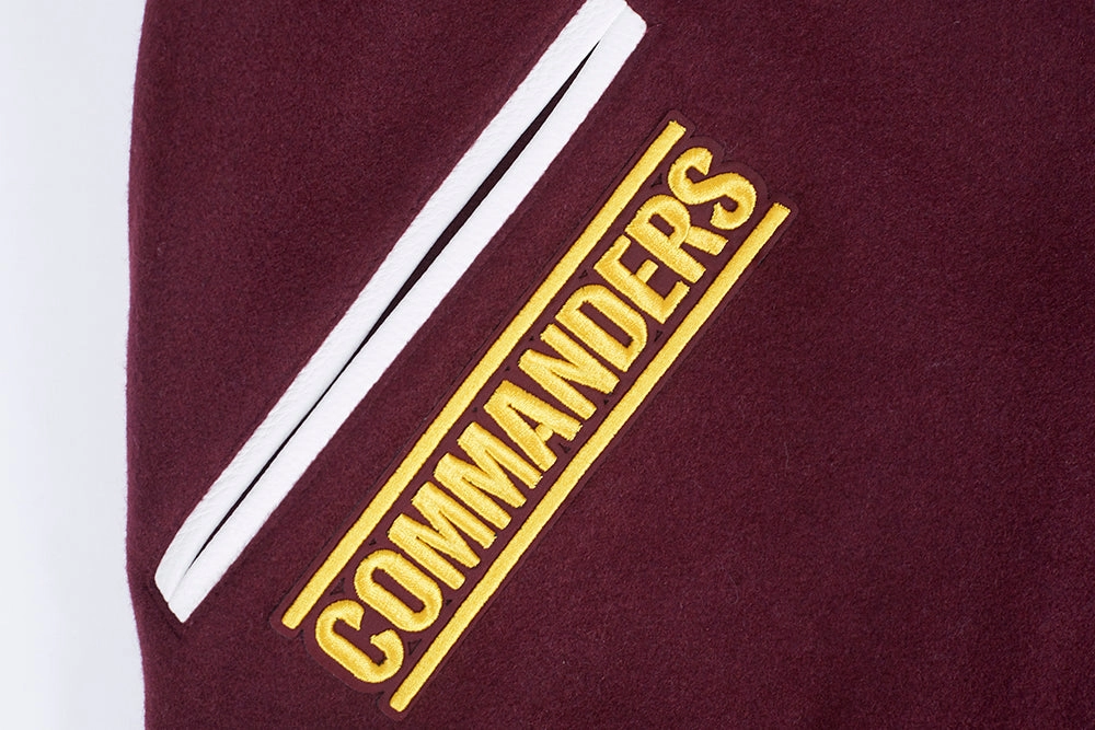 NFL WASHINGTON COMMANDERS MASHUP MEN'S RIB WOOL VARSITY JACKET (WINE/WHITE)