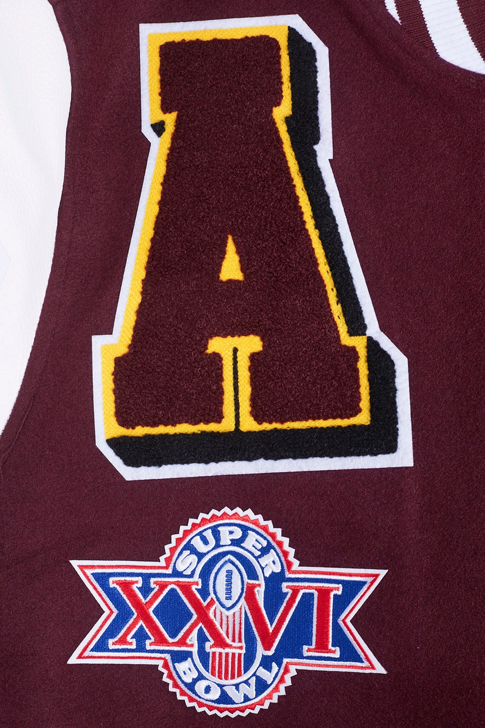 NFL WASHINGTON COMMANDERS MASHUP MEN'S RIB WOOL VARSITY JACKET (WINE/WHITE)