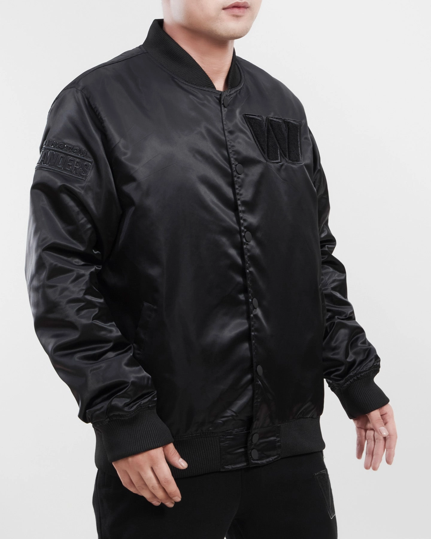 NFL WASHINGTON COMMANDERS TRIPLE BLACK MEN'S SATIN JACKET (TRIPLE BLACK)