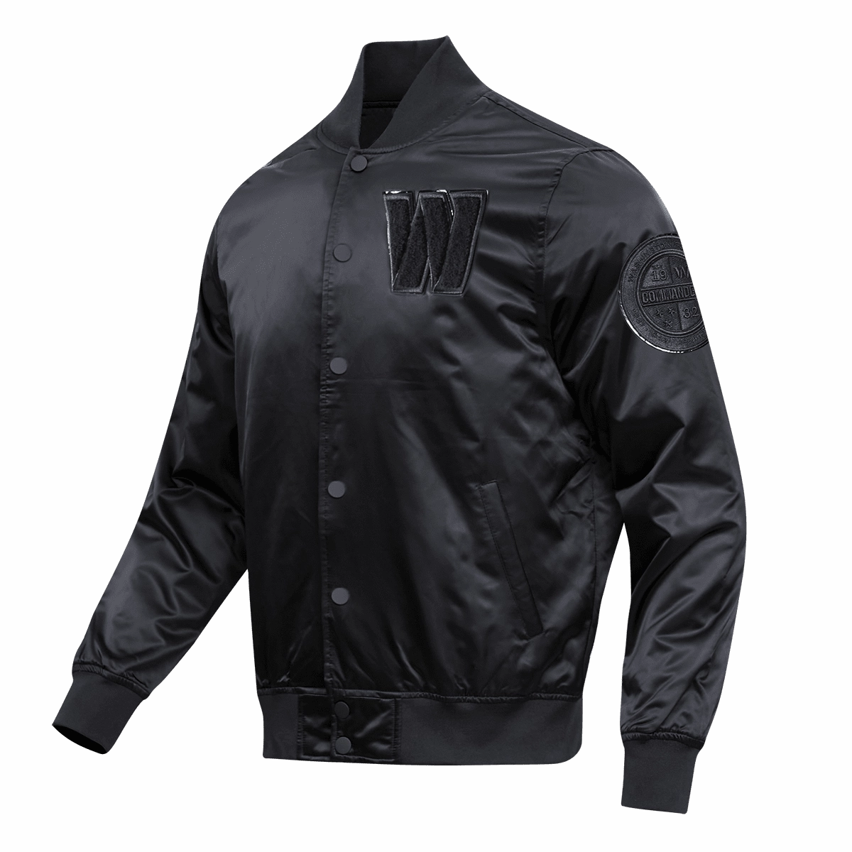 NFL WASHINGTON COMMANDERS TRIPLE BLACK MEN'S SATIN JACKET (TRIPLE BLACK)