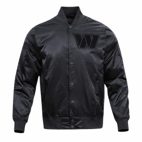 NFL WASHINGTON COMMANDERS TRIPLE BLACK MEN'S SATIN JACKET (TRIPLE BLACK)