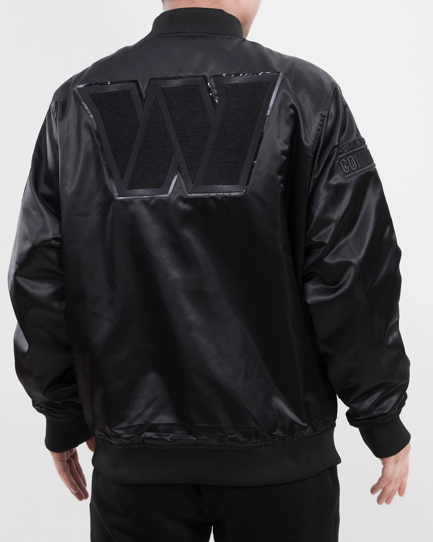 NFL WASHINGTON COMMANDERS TRIPLE BLACK MEN'S SATIN JACKET (TRIPLE BLACK)