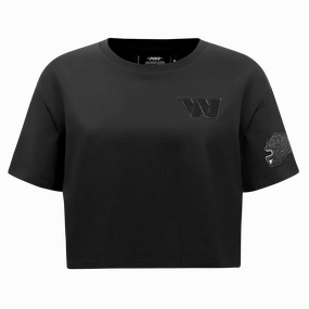 NFL WASHINGTON COMMANDERS TRIPLE BLACK WOMEN'S SINGLE JERSEY BOXY TEE (TRIPLE BLACK WOMEN'S)