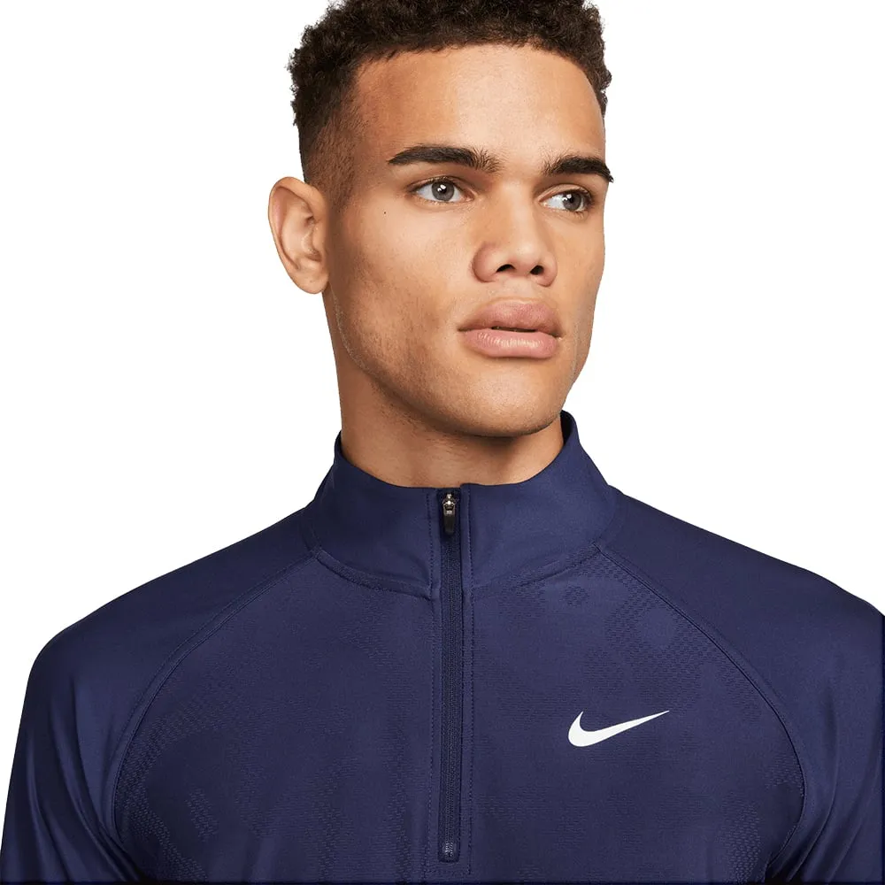 Spring Sale Nike Dri-Fit Adv Tour 1/2 Zip Pullover - Midnight Navy/White