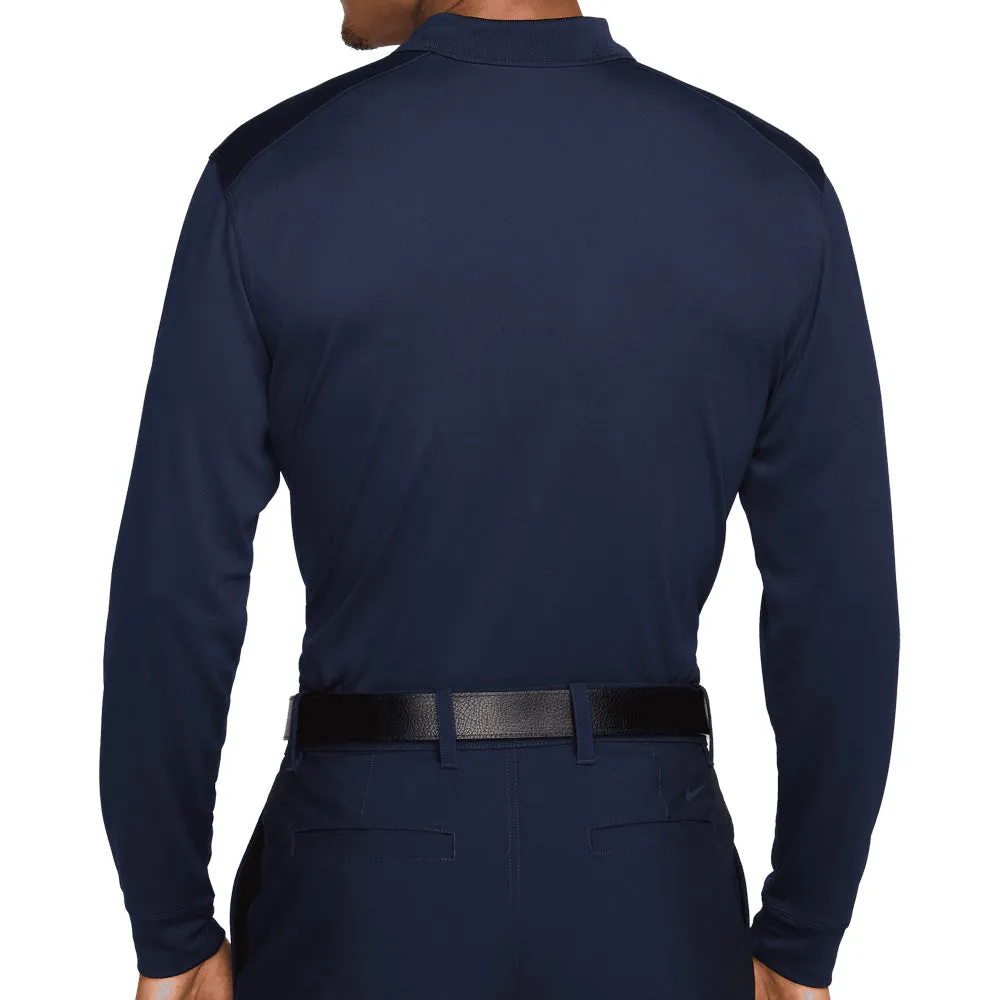 Nike Dri-Fit Victory Solid Long Sleeve Polo Shirt - Obsidian/White Dare to Lead