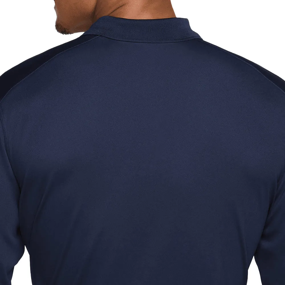 Nike Dri-Fit Victory Solid Long Sleeve Polo Shirt - Obsidian/White Step Into Strength Define Your Own Way