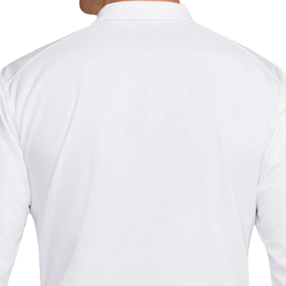 Nike Dri-Fit Victory Solid Long Sleeve Polo Shirt - White/Black Exclusive Deal Sweetest Day Sale