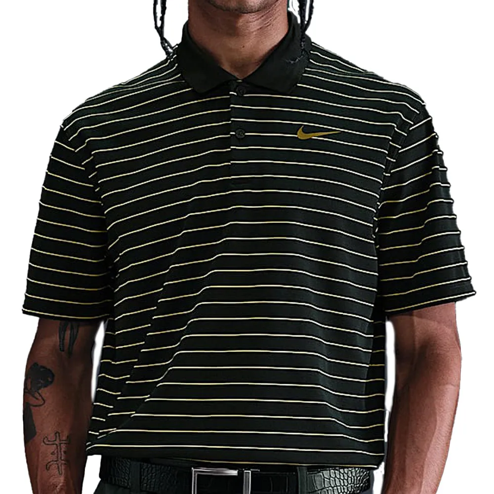 Nike Dri-Fit Victory Stripe Polo Shirt - Night Forrest/Olive Flak President's Day Sale