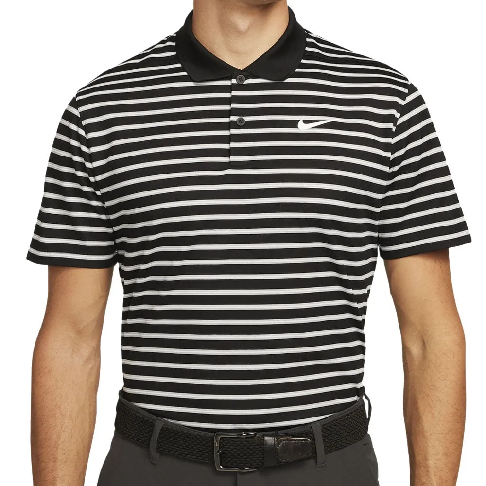 President's Day Sale Hit Your Next Level Nike Dri-Fit Victory Striped Polo Shirt - Black/White