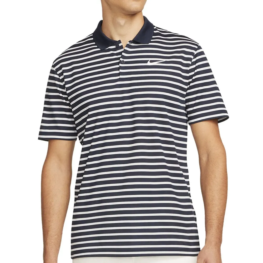 Nike Dri-Fit Victory Striped Polo Shirt - Obsidian/White Loud Looks, Smooth Moves