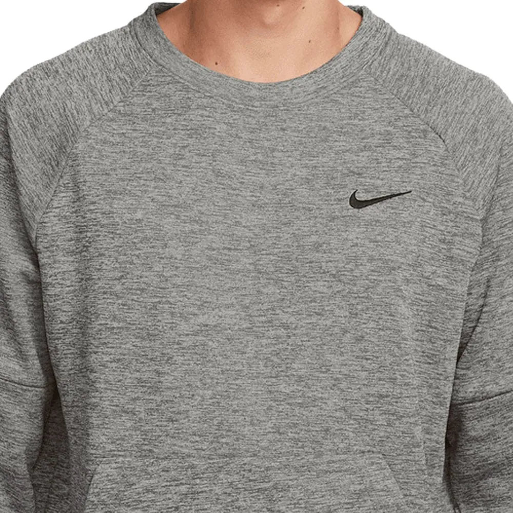 Step Out Boldly Nike Therma-Fit Crewneck Sweater - Dark Grey Heather/Black