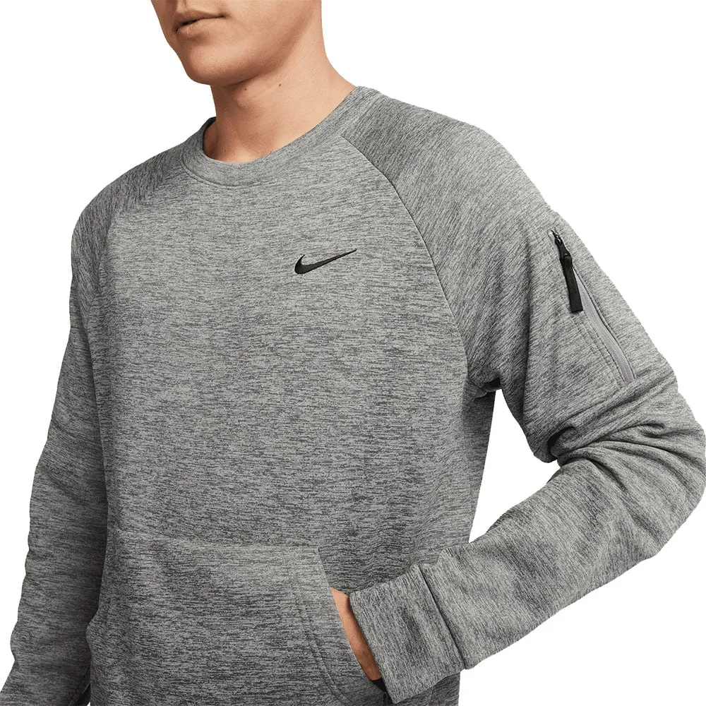 Designed to Dominate Nike Therma-Fit Crewneck Sweater - Dark Grey Heather/Black