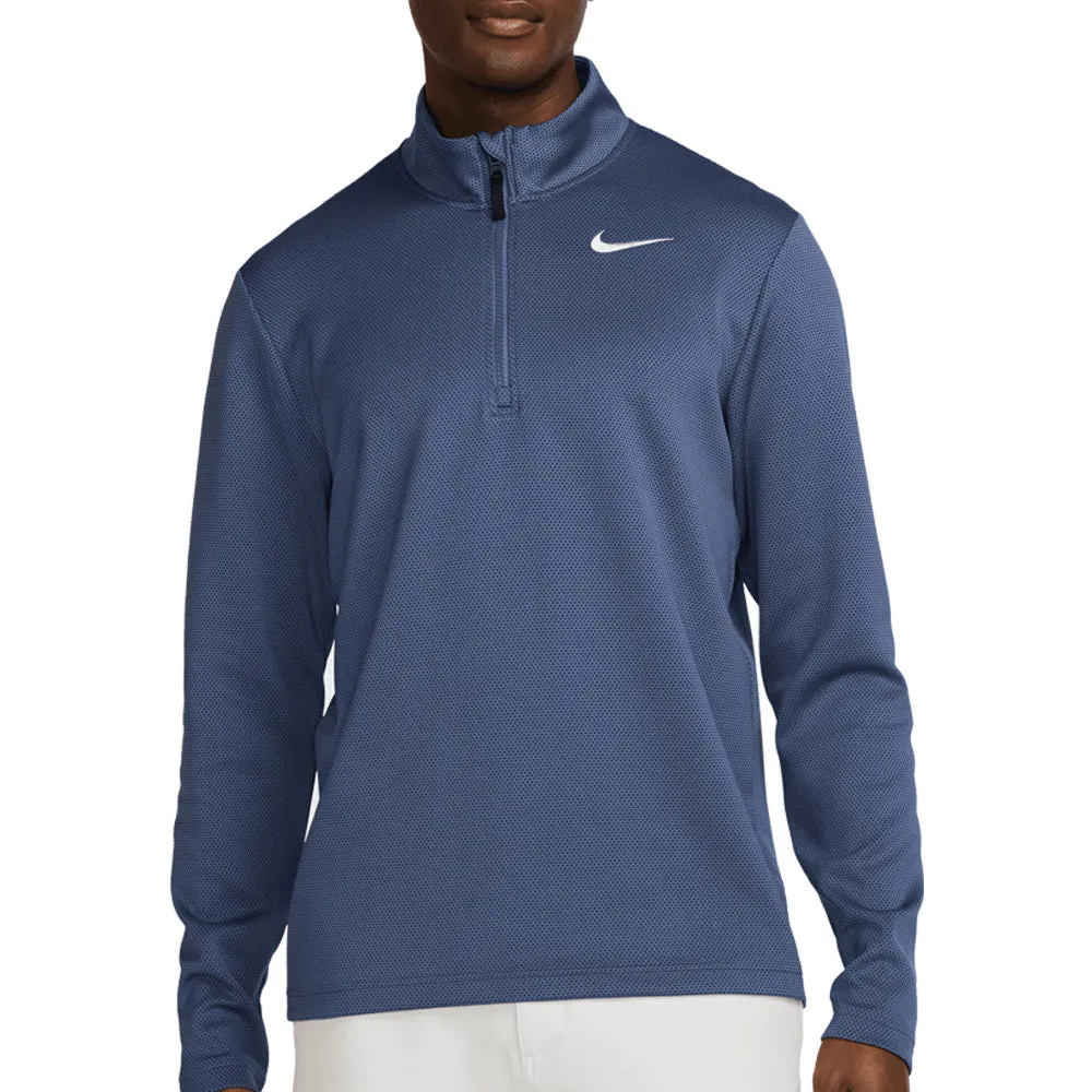 Budget Friendly Walk with Purpose Nike Victory Dri-Fit Therma Flex 1/2 Zip Pullover - Diffused Blue/Obsidian/White