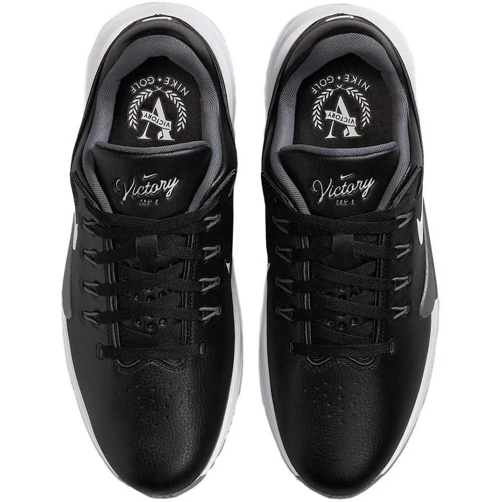 Built to Move You Loud Looks, Smooth Moves Nike Victory Pro 4 Spiked Waterproof Shoes - Black/White-Iron Grey