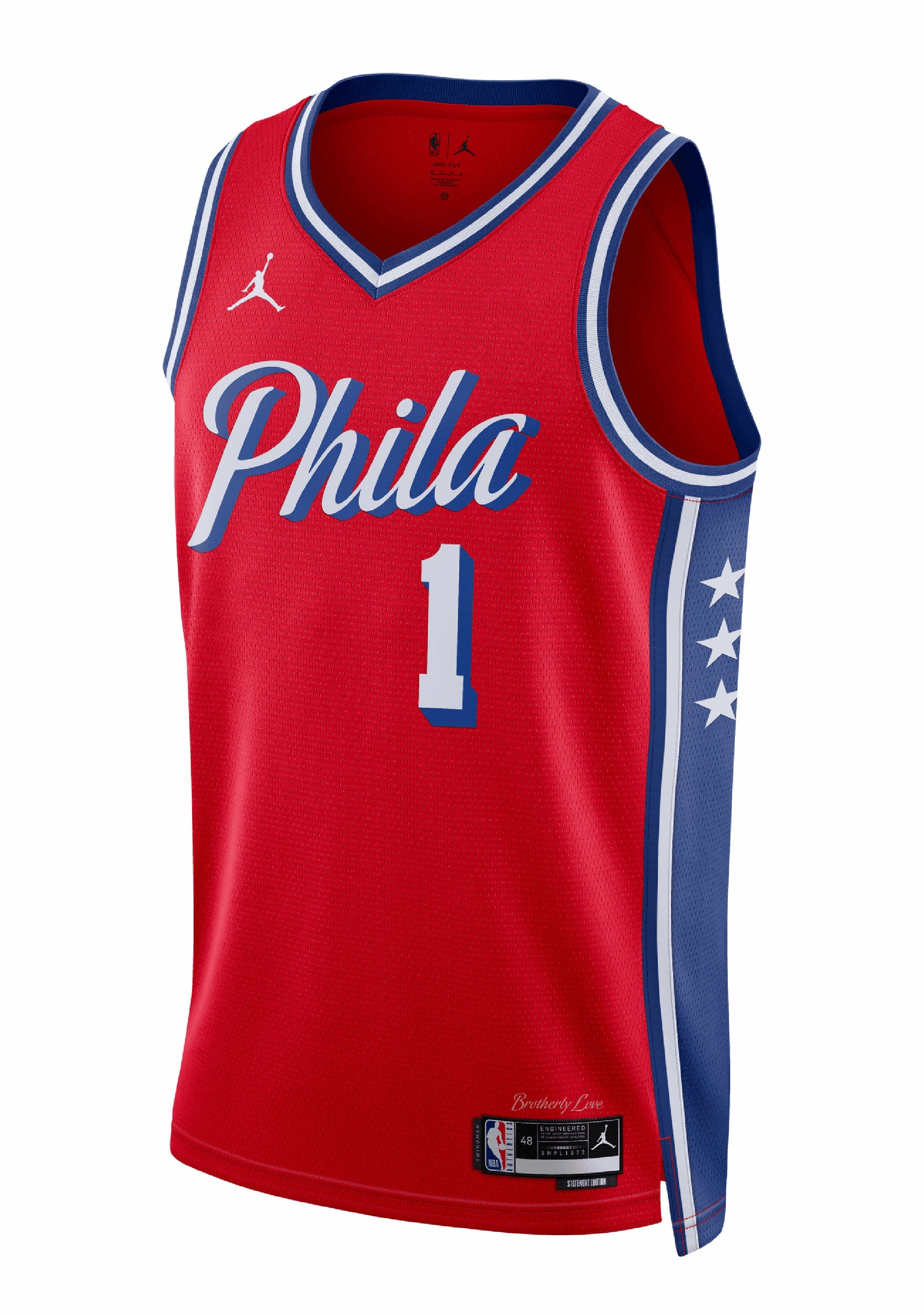Nike Mens Jordan NBA  Philadelphia 76ers Harden #1 Swingman Jersey