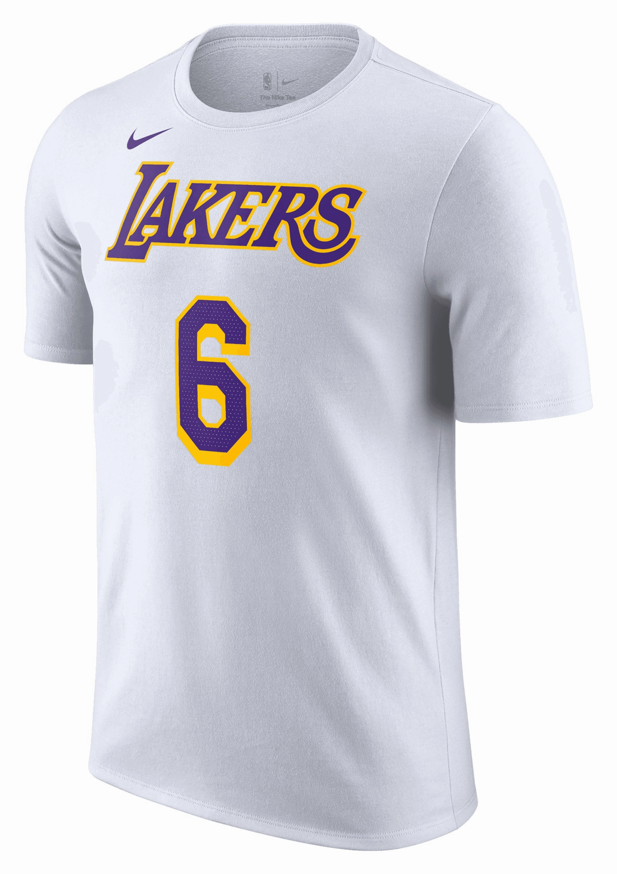 Nike Mens NBA T-Shirt White LeBron James Lakers