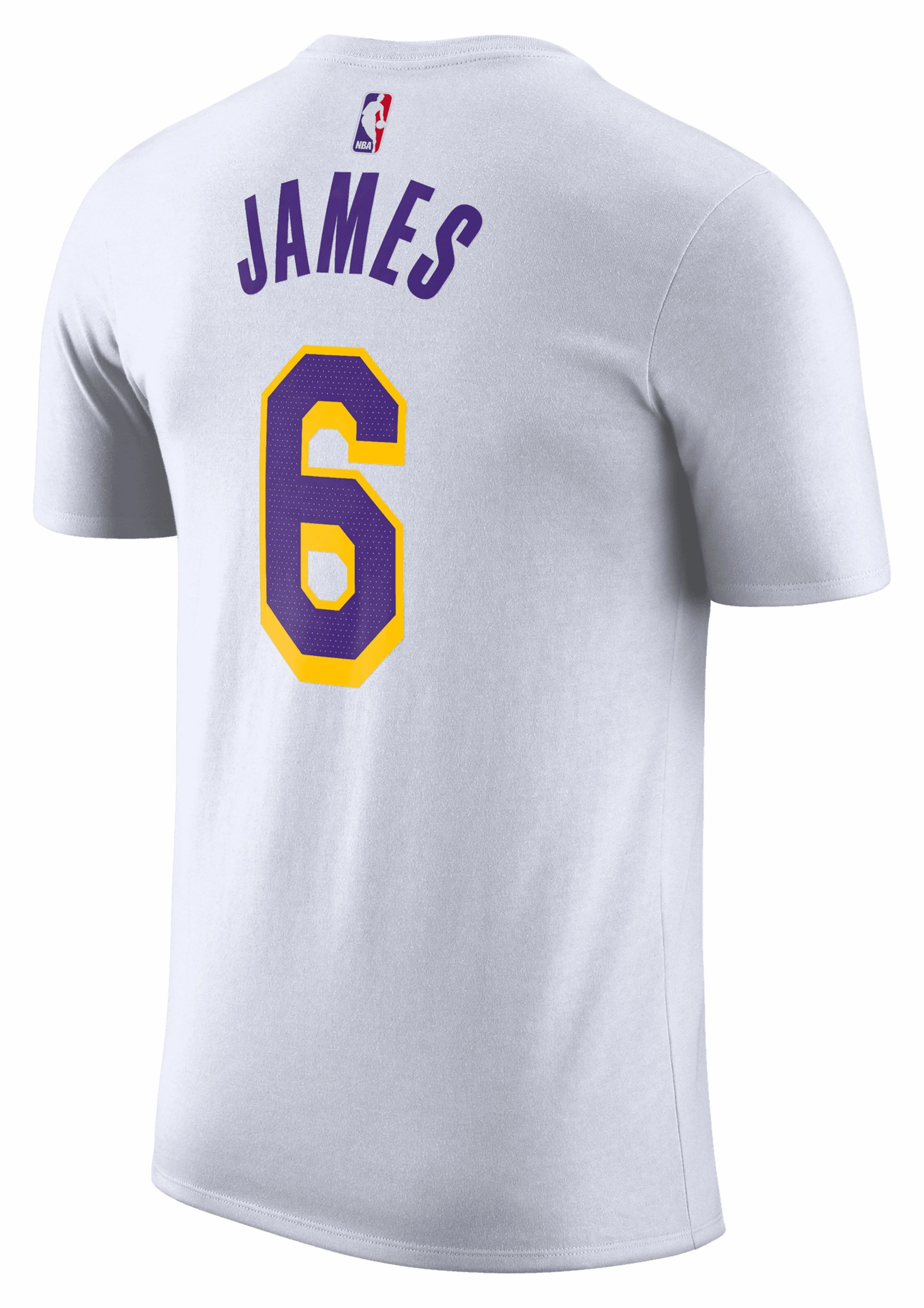 Nike Mens NBA T-Shirt White LeBron James Lakers