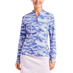 Nivo Women'S Lolita Uv Long Sleeve Mock Neck Golf Shirt - Cobalt Holiday Sale