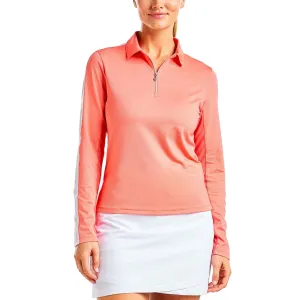 Nivo Women'S Nina Livcool Long Sleeve Mock Neck Golf Shirt - Melon Made to Turn Heads Easter Sale
