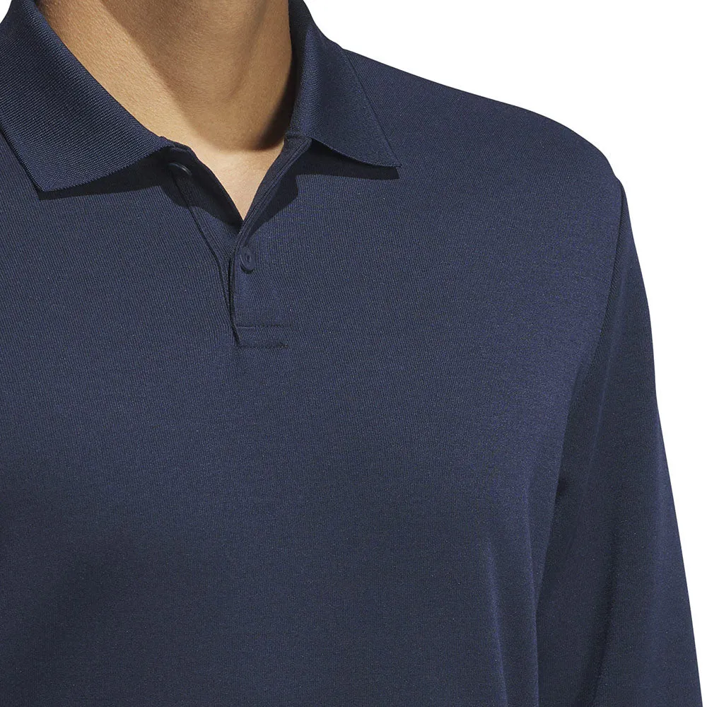 All Eyes on You Adidas Go-To Long Sleeve Polo Shirt - Collegiate Navy