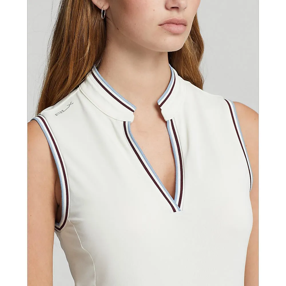Rlx Ralph Lauren Women'S Sleeveless Tech Pique Golf Shirt - Chic Cream/Vessel Blue Big Savings