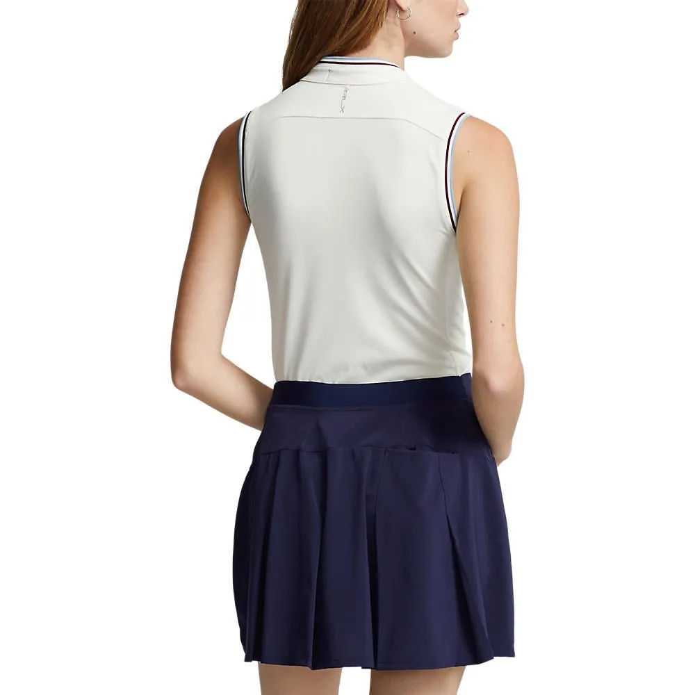 Rlx Ralph Lauren Women'S Sleeveless Tech Pique Golf Shirt - Chic Cream/Vessel Blue Dare to Lead Back To School Sale