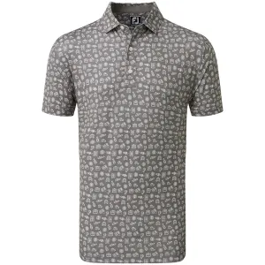 Footjoy Travel Print Polo Shirt - Lava/White Christmas Eve Sale