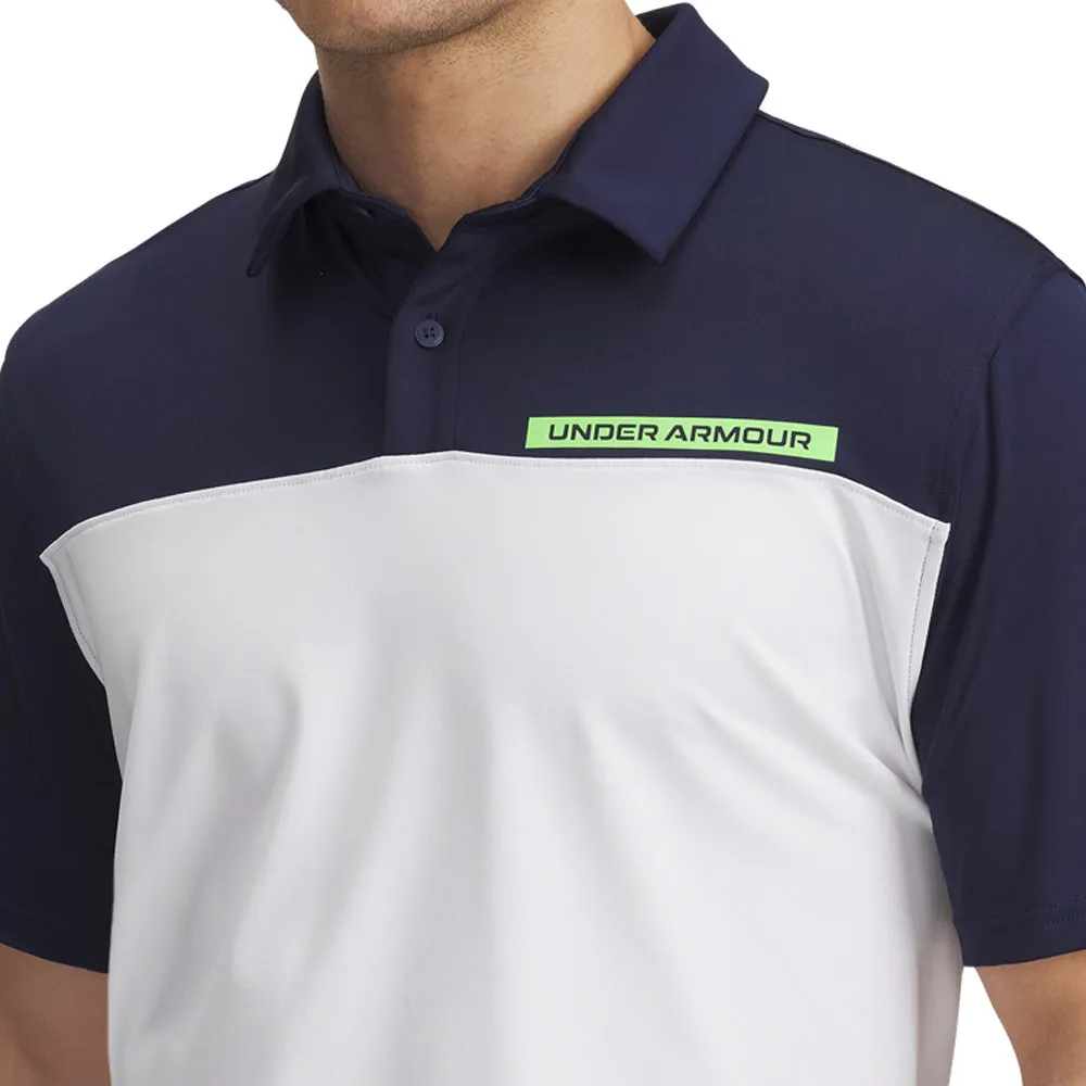 Affordable Define Your Own Way Under Armour Tee To Green Color Block Polo Shirt - Midnight Navy/White/Cyber Green