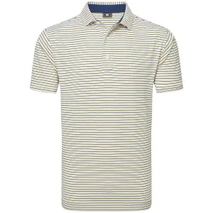 Move Beyond Ordinary Footjoy Balance Stripe Lisle Polo Shirt - White/Taxi
