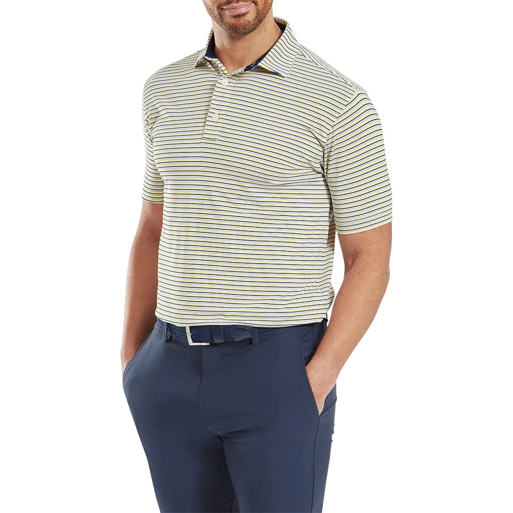 Budget Friendly Halloween Sale Footjoy Balance Stripe Lisle Polo Shirt - White/Taxi