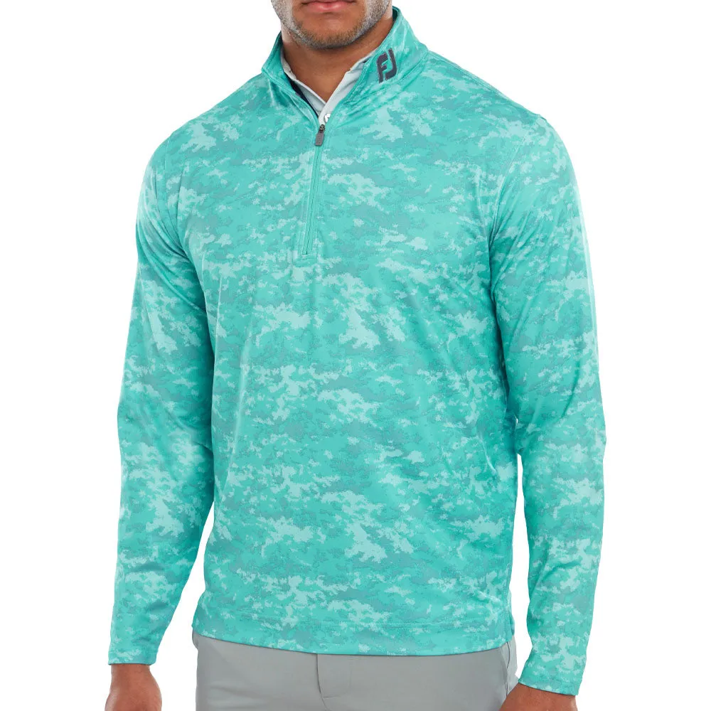 Winter Sale Footjoy Cloud Camo 1/4 Zip Pullover - Maui Blue
