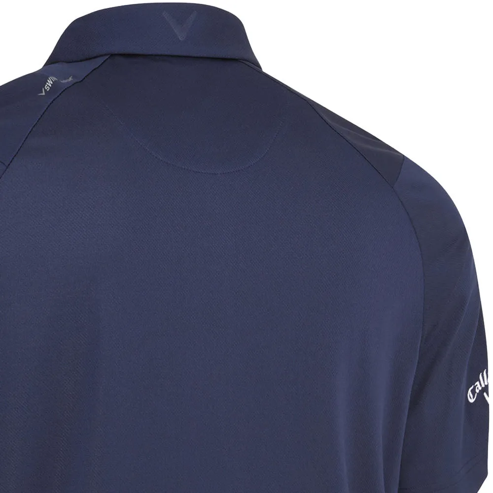 Define Your Own Way Callaway Swing Tech Solid Print Polo Shirt - Peacoat